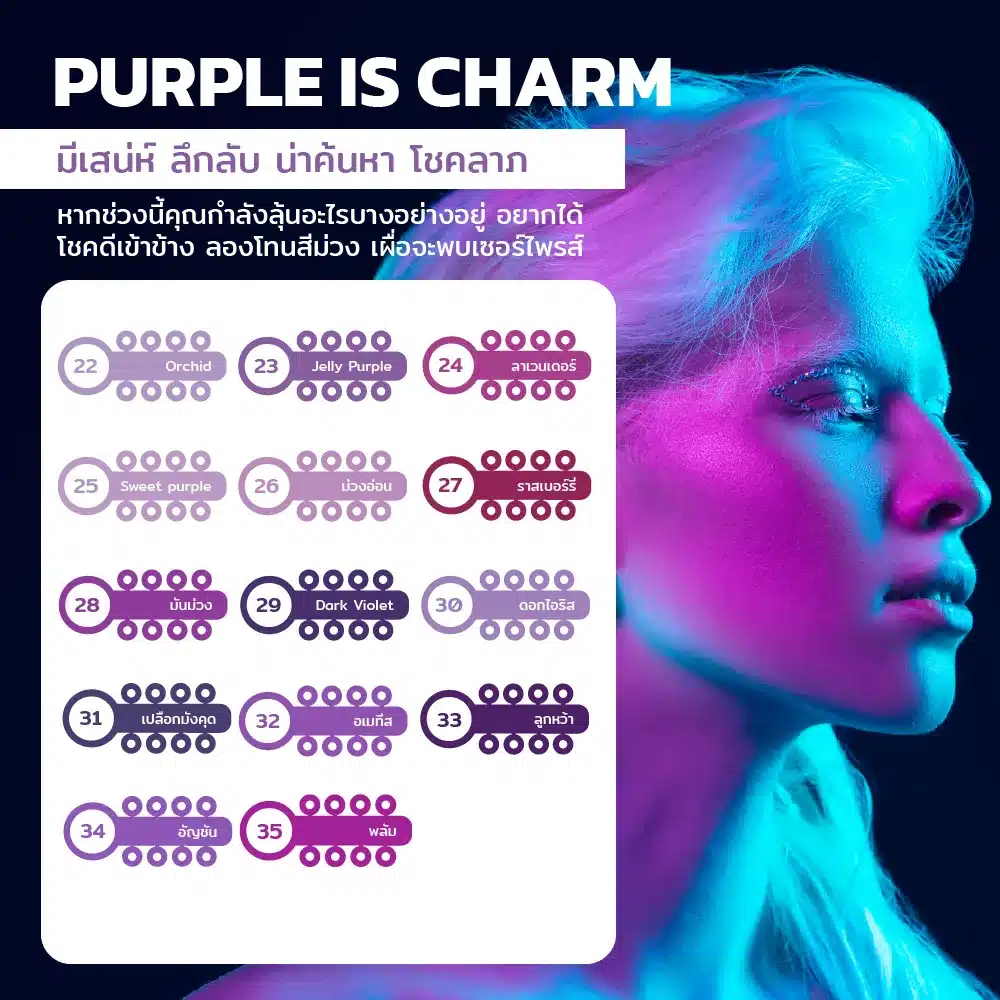 สียางจัดฟันสีม่วง หน้าสว่าง