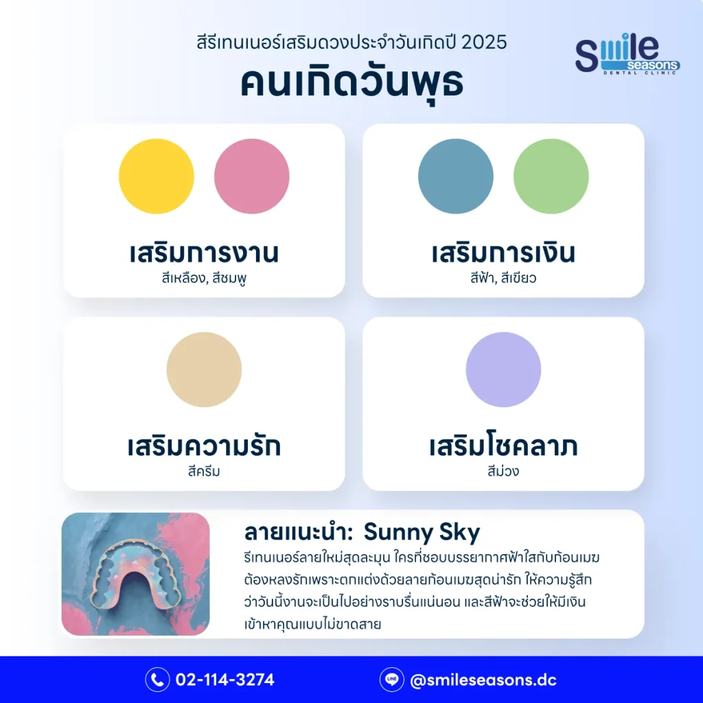 สีรีเทนเนอร์มงคลสำหรับคนเกิดวันพุธ