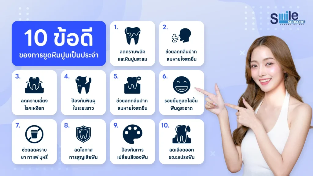 10 ข้อดี ของการขูดหินปูนเป็นประจำ