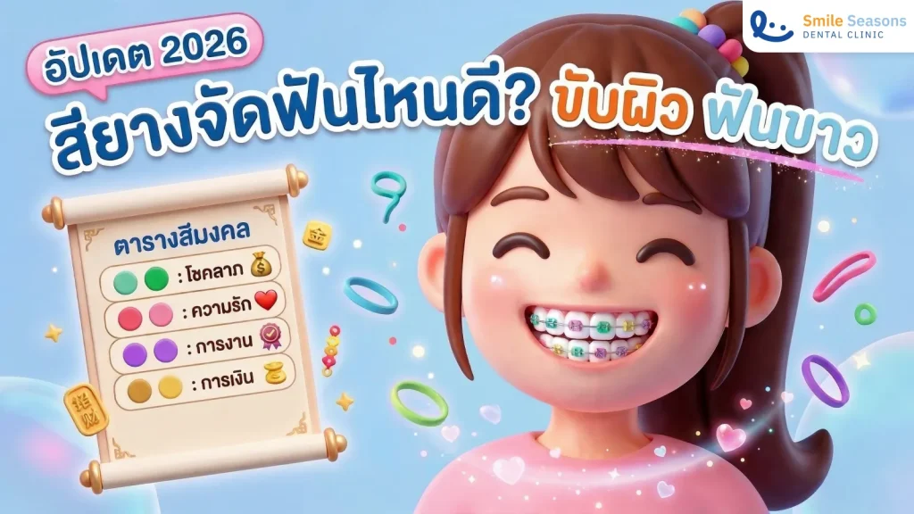 อัปเดต 2026 สียางจัดฟันไหนดี_ ขับผิว ฟันขาว พร้อมตารางสีมงคล