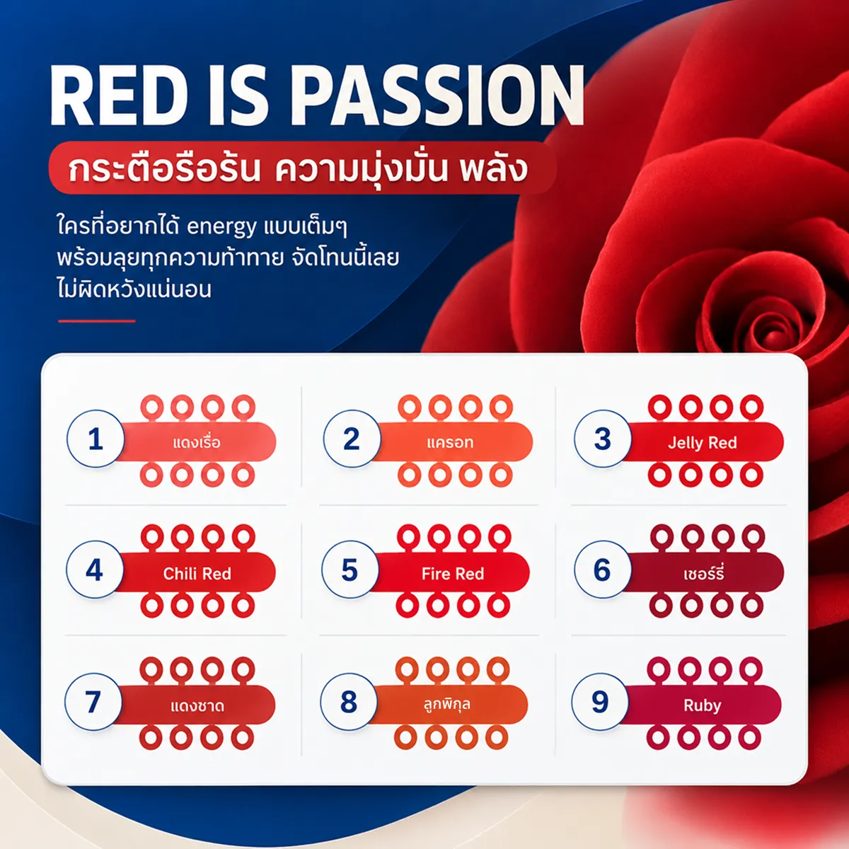 สียางจัดฟันสีแดง ขับผิวหน้าให้สว่าง
