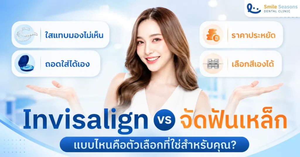 Invisalign vs จัดฟันเหล็ก: แบบไหนคือตัวเลือกที่ใช่สำหรับคุณ?